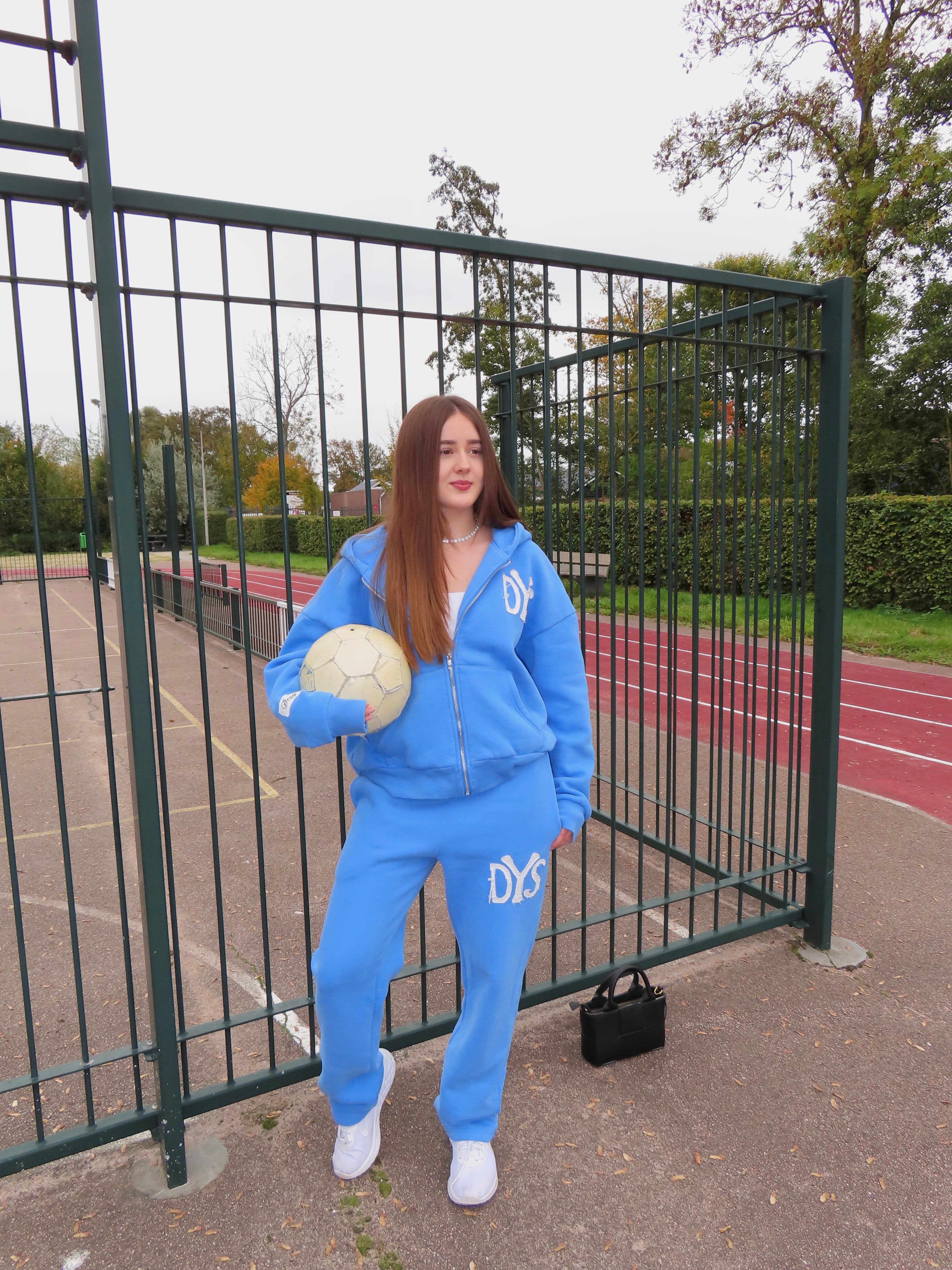 DSY DISTRESSED PATCHES TRACKSUIT BLUE