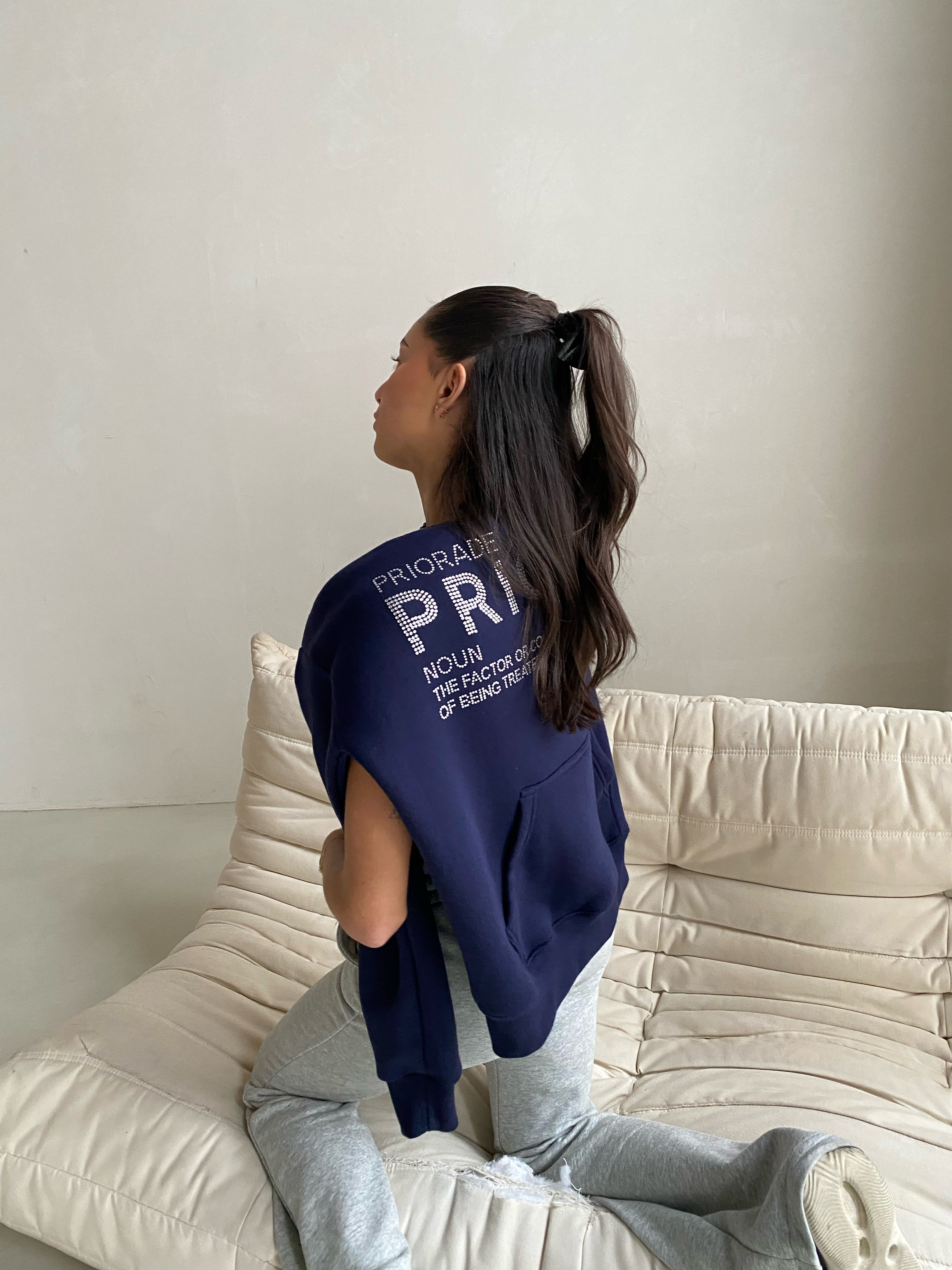 PRIORITY RHINESTONE HOODIE
