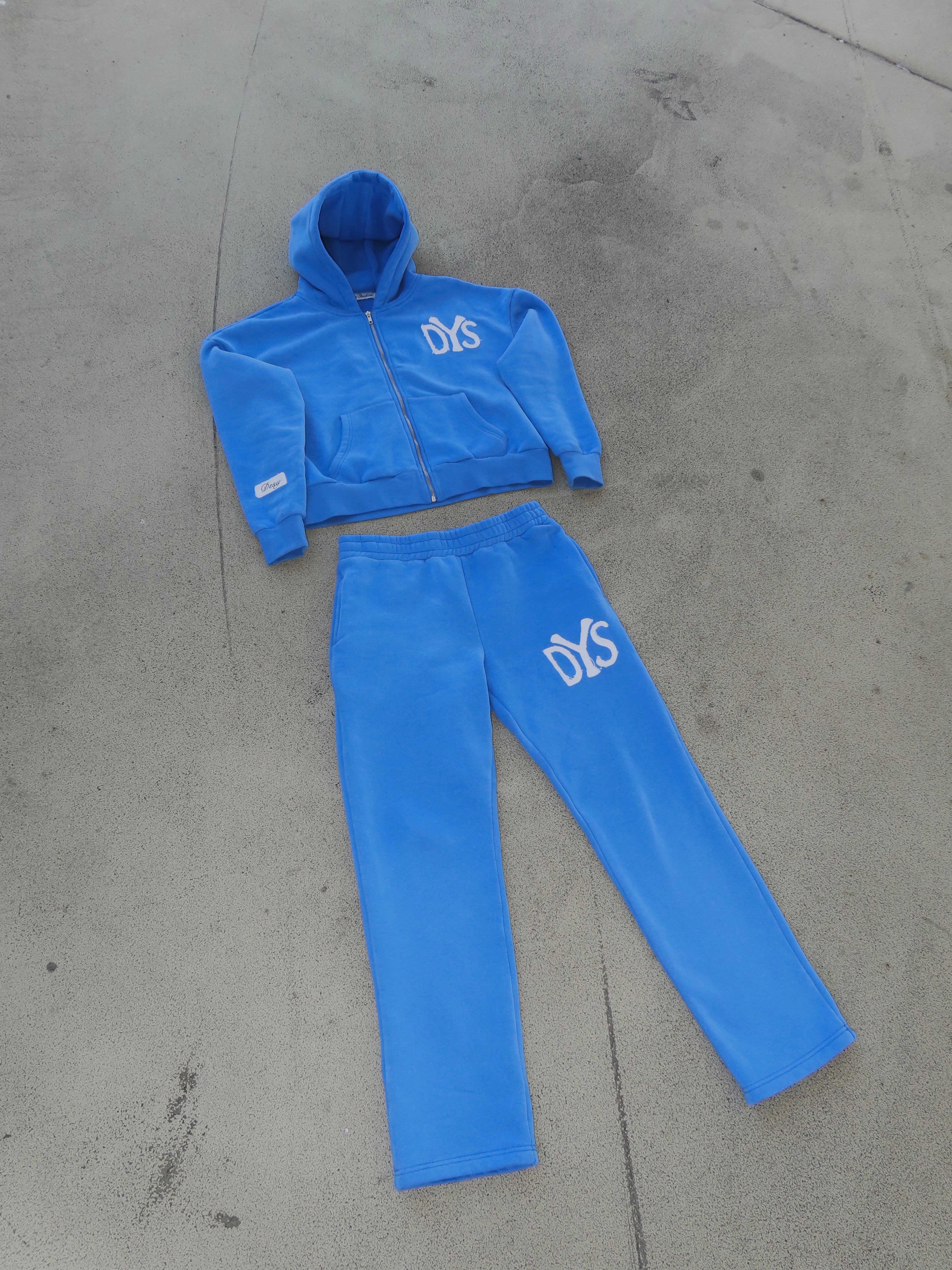 DSY DISTRESSED PATCHES TRACKSUIT BLUE