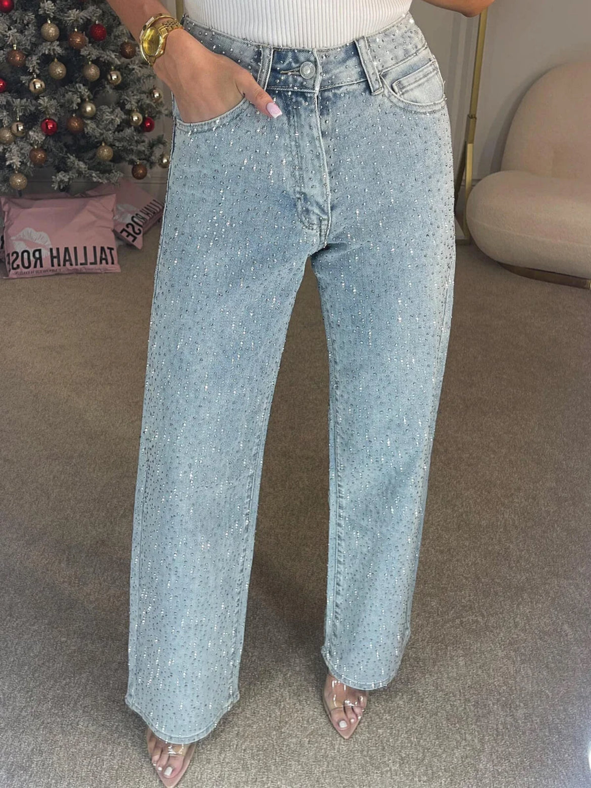 SPARKLE RHINESTONE JEANS