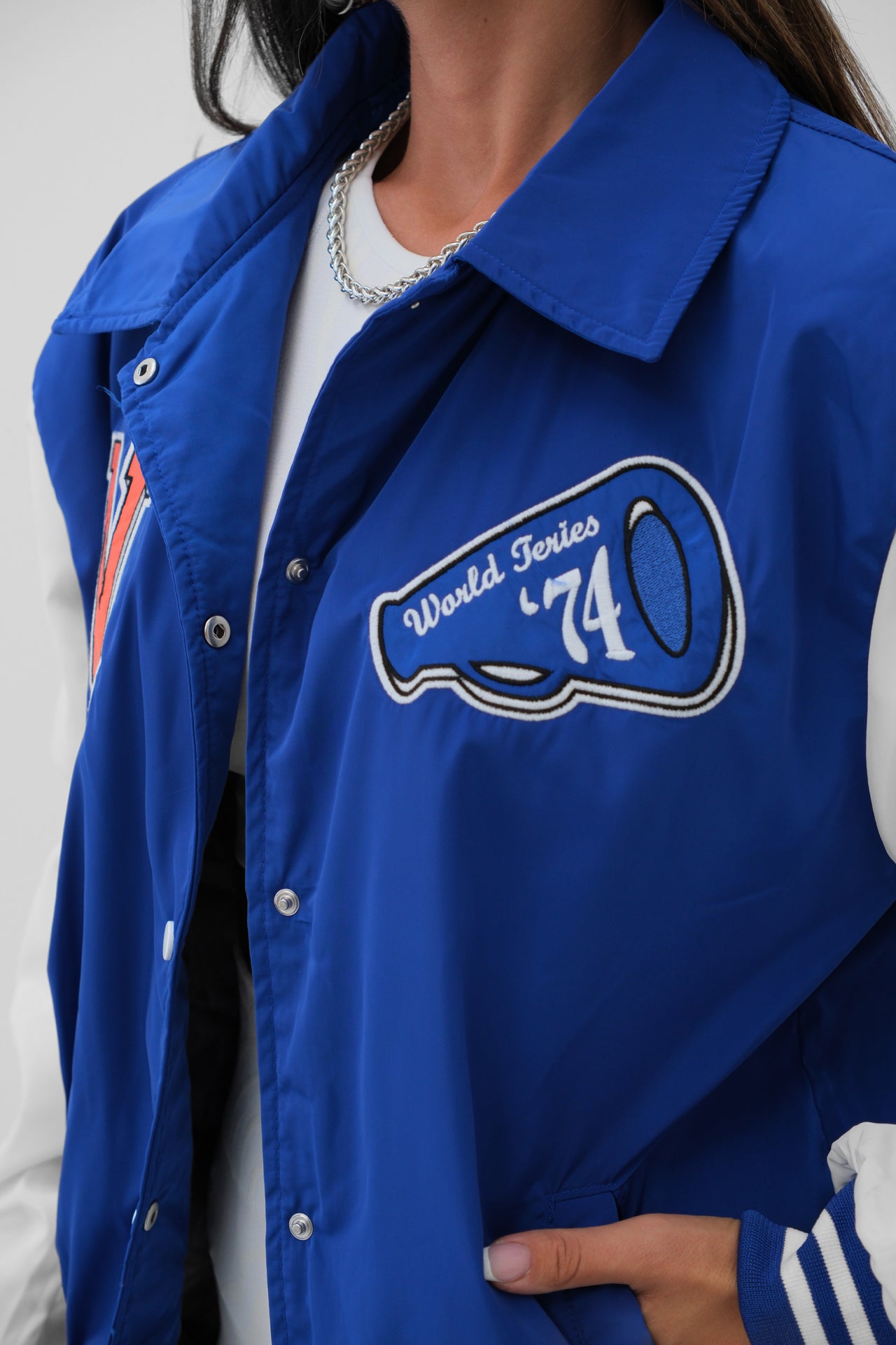 COLLEGE JACKET SKY BLUE
