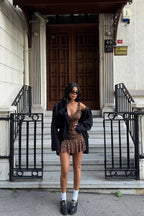 LEOPARD RUFFLE DRESS