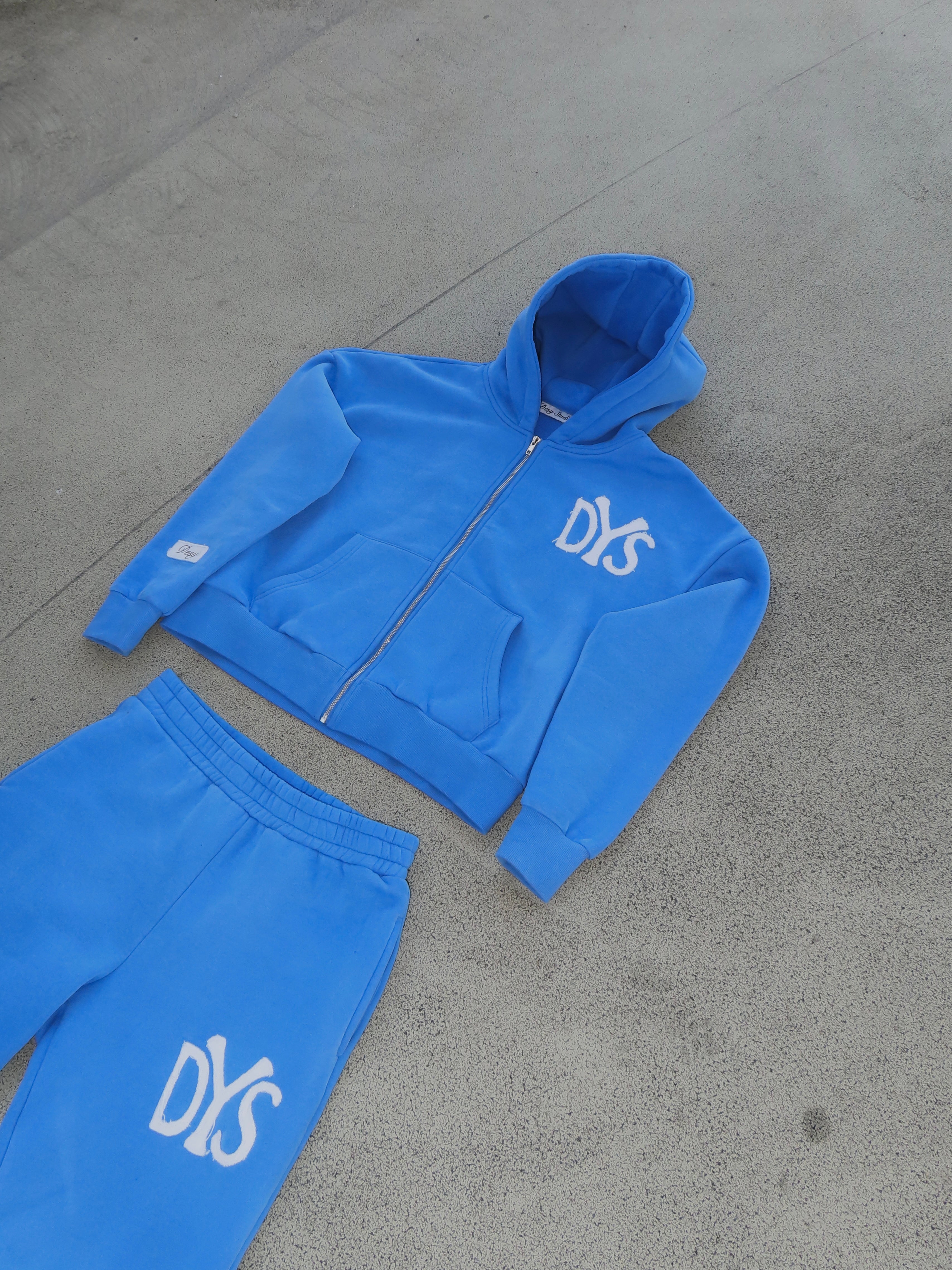 DSY DISTRESSED PATCHES TRACKSUIT BLUE